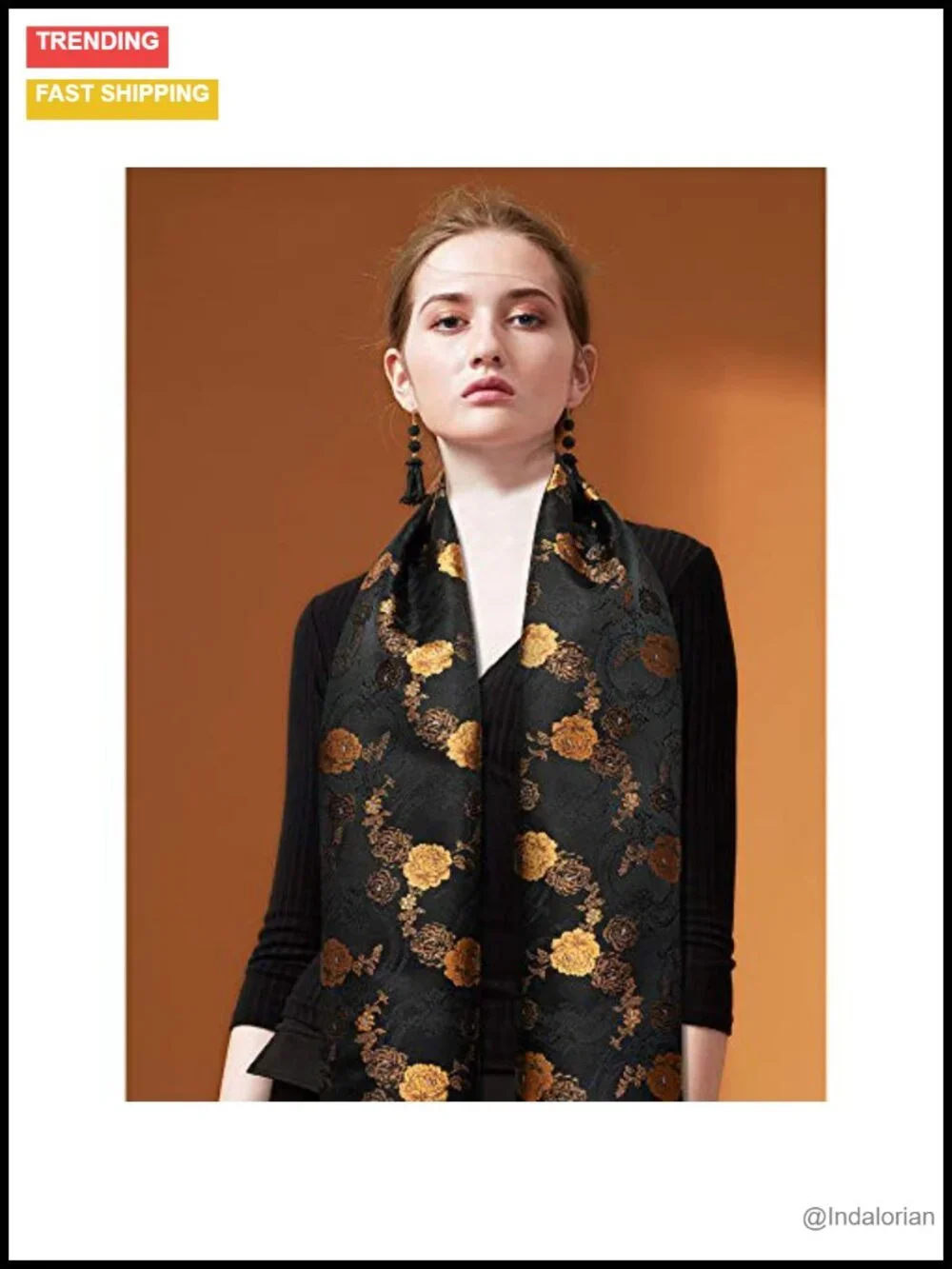 Lightweight Silk Blend Fashion Scarf Paisley Neckerchief Shawl 63x20